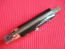 Vintage ITALY INOX 7" Black HORN Bayonet BLADE ITALIAN STILETTO Knife