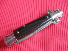 Vintage ITALY INOX 7" Black HORN Bayonet BLADE ITALIAN STILETTO Knife