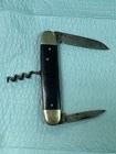 Vintage Champagne Knife - Black Celluloid, Nickel Silver Bolsters, Corkscrew
