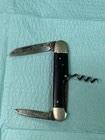 Vintage Champagne Knife - Black Celluloid, Nickel Silver Bolsters, Corkscrew