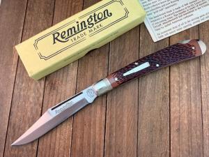 Remington Guide Banana Trapper Lockback R1253 Brown Jigged Delrin Saber Ground 1992 D.O. 