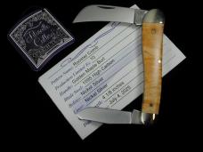 Titusville Cutlery Golden Maple Burl Wood Rooster Comb Farmer Knife Rare 1 of 10 COA USA Made 2025