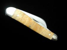 Titusville Cutlery Golden Maple Burl Wood Rooster Comb Farmer Knife Rare 1 of 10 COA USA Made 2025