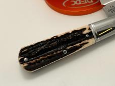TODD T.A. DAVISON STAG HANDLE BARLOW SPEAR POINT BLADE A2 STEEL KNIFE