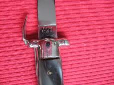 Vintage Italian Unique Horn Trap Door OTF Switchblade Knife 