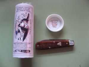 GREAT EASTERN TIDIOUTE 152125 BOYS BADGE KNIFE ANTIQUE AUTUMN JIGGED BONE #2