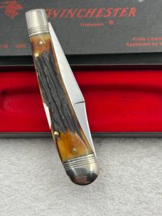 Winchester Trademark 1989 1 Blade Stag Lockback W15 1950 Made In USA New In Box