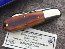 Great Eastern Cutlery 2009 Bulldog Brand SFO Pattern 25 Smooth Amber Bone Serial #87