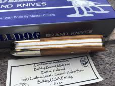 Great Eastern Cutlery 2009 Bulldog Brand SFO Pattern 25 Smooth Amber Bone Serial #87