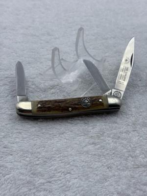 Carl Schlieper Eye Brand 3 Blade Stag Medium Stockman Made In Solingen Germany