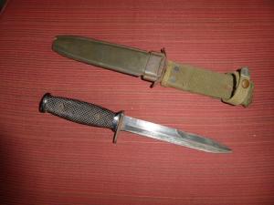 Vintage USMilitary-M7 Knife Conetta And USM81A Scabbard Fixed Blade