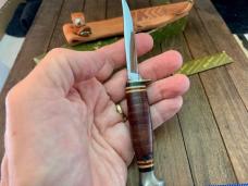 Kabar Fixed Blade Fish and Foul Hunting Knife Stacked Leather Nice D.O. 