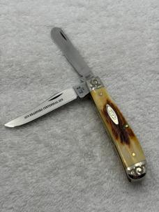 Case XX 1979 1 Dot 5207SP SSP 2 Blade Mini Trapper Engraved Bolsters (#109) 