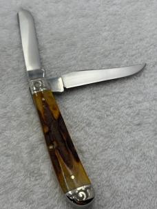Case XX 1979 1 Dot 5207SP SSP 2 Blade Mini Trapper Engraved Bolsters (#109) 