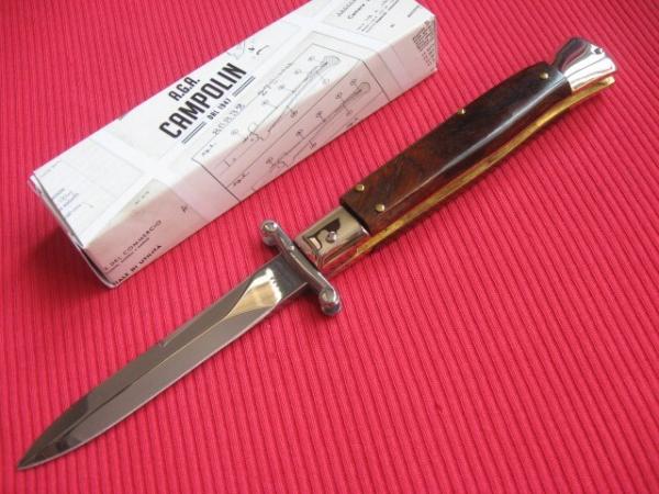 Italian Limited Edition Manual Open Swing Guard Stiletto Knife - A.G.A CAMPOLIN Italy