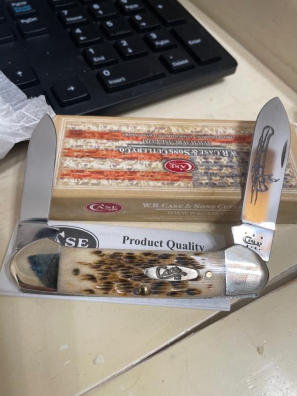 Case Canoe 62131 CV NIB 2013 carbon steel amber bone Case Canoe 62131 CV NIB 2013 carbon steel amber bone
