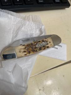 Case Canoe 62131 CV NIB 2013 carbon steel amber bone