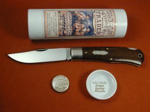 Great Eastern Cutlery GEC Smooth Brown Burlap Micarta Missouri Trader Lock Back Knife 421125LB