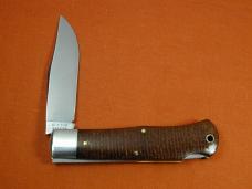 Great Eastern Cutlery GEC Smooth Brown Burlap Micarta Missouri Trader Lock Back Knife 421125LB