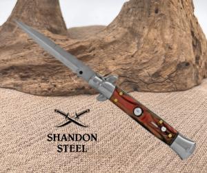 ITALIAN STYLE 9quot STILETTO RED SWIRL AUTOMATIC KNIFE IS9RDS