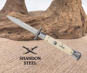 MILANO 10quot SWINGUARD IVORY SWIRL AUTOMATIC KNIFE SWG-IVY