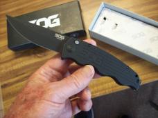Sog Knife Auto Seattle Wa. U.S.A. Tac Ops Black Tini Micarta Safety # TO1011-BX UNUSED Orig. Box