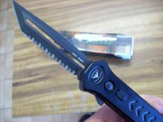 Paragon X OTF Automatic U.S.A. Tanto Fully Serrated W/Safety All Black UNUSED W/Orig. Box