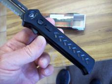 Paragon X OTF Automatic U.S.A. Tanto Fully Serrated W/Safety All Black UNUSED W/Orig. Box