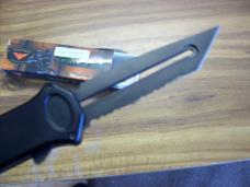 Paragon X OTF Automatic U.S.A. Tanto Fully Serrated W/Safety All Black UNUSED W/Orig. Box