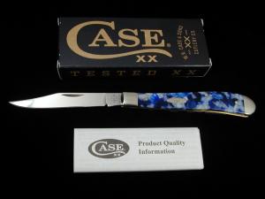 Case xx Smooth Blue Crackle Kirinite Slimline Trapper Knife 50727 USA Made in 2024 101048 SS NMIB