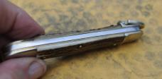 Hubertus West Germany Gnarly Stag 4 1/2" Closed Factory Fresh No Use Operates As New W.Ger. On Blade