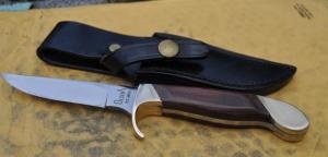 Olsen Hunting Knife Made In Howard City MI 1950s to 70 Near Mint Original Sheath 9quot OAL