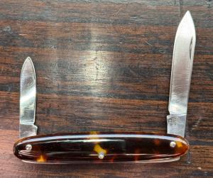 Elinox Swiss made Pen knife faux Tortoise shell Scales 2-blades