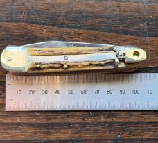 Hubertus Clip Point Leverlock Auto Stag