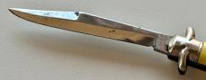 Colonial Shur-Snap Bow tie Fishtail Switchblade Knife, Yellow Scale