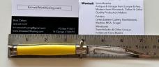 Colonial Shur-Snap Bow tie Fishtail Switchblade Knife, Yellow Scale