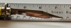 Colonial Shur-Snap Bow tie Fishtail Switchblade Knife, Yellow Scale