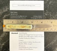 Remington Pull Ball Switchblade Knife, Cream Color Scale, Used