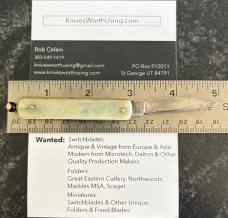 Remington Pull Ball Switchblade Knife, Cream Color Scale, Used