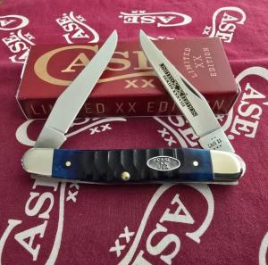 2025 Limited Edition XXXVIII Case Muskrat SS Beautiful Gator Jig Ocean Blue Bone handles