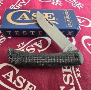 2025 Case Crossroads XR10137 S35VN Beautiful Smooth Black Burlap Laminate handles