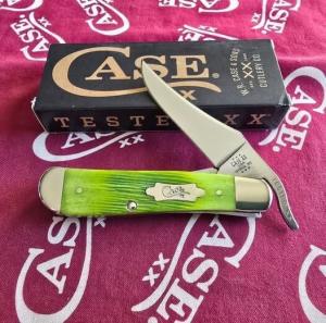 2024 Case Russlock 61953L SS Beautiful Barnboard Jig Lime Green Bone handles