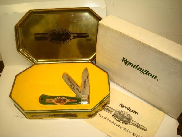 Remington 1992 R1123-A USA Bullet Trapper Tenth Anniversary Knife New in Tin Remington 1992 R1123-A USA Bullet Trapper Tenth Anniversary Knife New in Tin