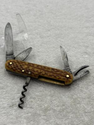 Rick A Herder Vintage Antique Cork Screw / 5 Blade Pocket Knife Made In Germany