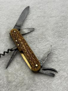 Rick A Herder Vintage Antique Cork Screw / 5 Blade Pocket Knife Made In Germany