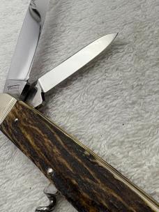 J A Henckels Friodur Vintage 2 Blade Lockback Pocket Knife W Cork Screw (120)