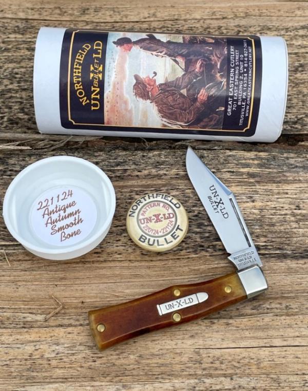 GEC NORTHFIELD ** 221124 BULLET ANTIQUE AUTUMN BONE SMOOTH CLIP POINT GEC NORTHFIELD ** 221124 BULLET ANTIQUE AUTUMN BONE SMOOTH CLIP POINT