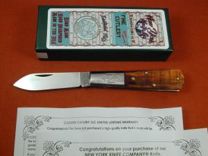 New York Knife Co Sawcut Antique Bone Barlow Knife By Cooper Cutlery Matteawan M1506ABSC USA Made