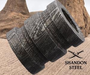 Damascus Steel Bead Grooved Barrel 0.25" Hole Great For Attaching To Lanyard 06