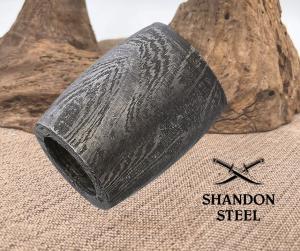 Damascus Convex Barrel Bead With 0.2" Hole Great For Attaching To Lanyard 23
